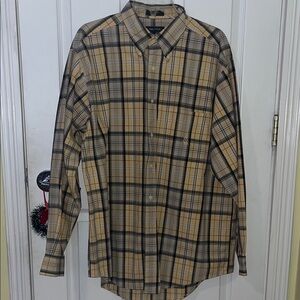 Nautica Men's Plaid Button-Down Shirt - Navy & Yellow